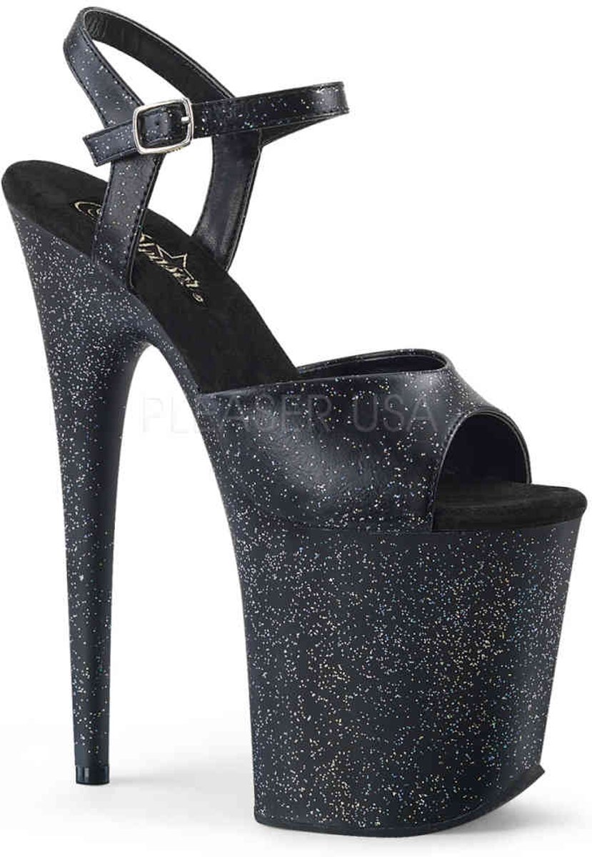 EU 35 = US 5 | FLAMINGO-809MMG | 8 Heel, 4 PF Ankle Strap Sandal w/Glitter